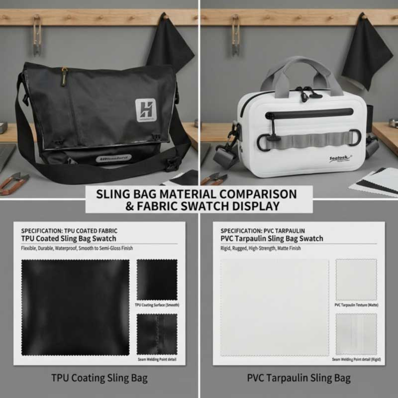 ရေစိုခံ Sling Bag ပစ္စည်း နှိုင်းယှဉ်လမ်းညွှန်